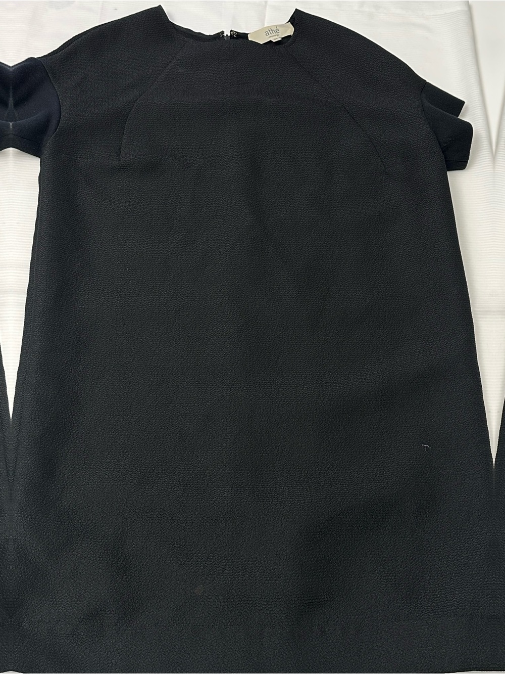 ATHÈ Textured Minimalist Cocoon Shift Dress Black French Designer/chic minimal
